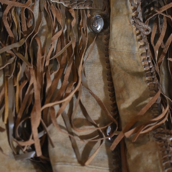 Scully Western Leather Fringed and beaded decorations on Men's XL Jacket - Picture 16 of 16